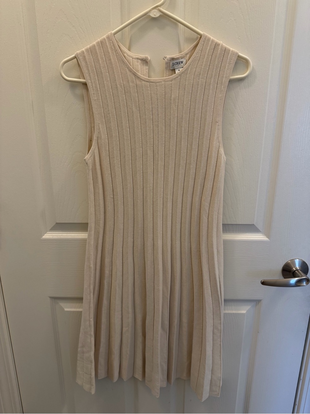 J. Crew Cream Sleeveless Ribbed Dress